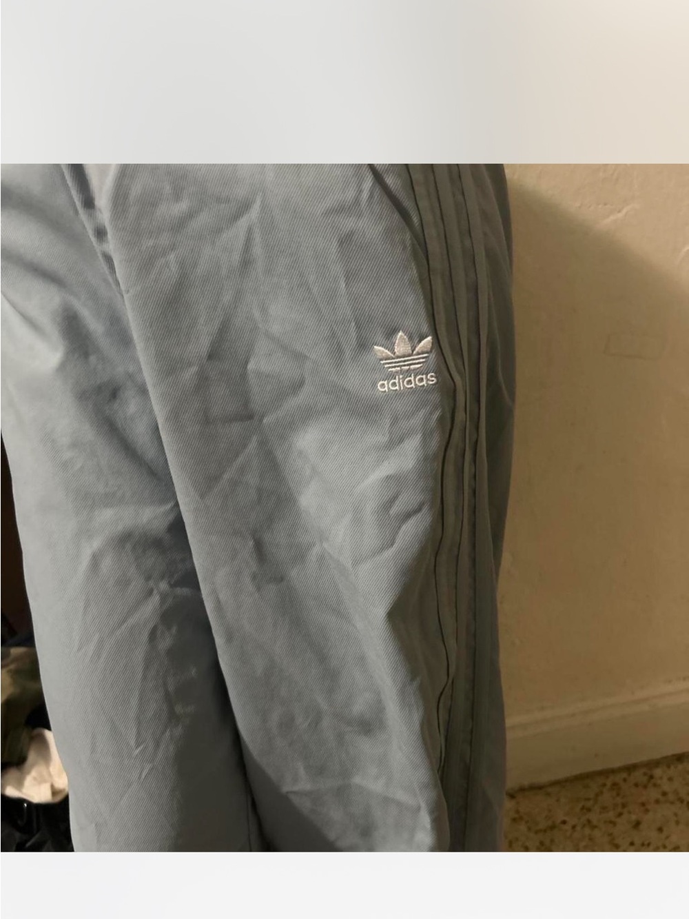 adidas Trefoil Track Pants in Light Blue-Grey